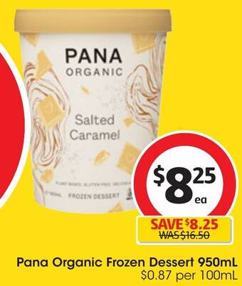 Coles Pana Organic Frozen Dessert 950mL offer