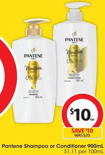 Coles Pantene Shampoo or Conditioner 900mL offer