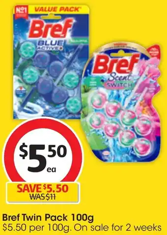 Coles Bref Twin Pack 100g offer
