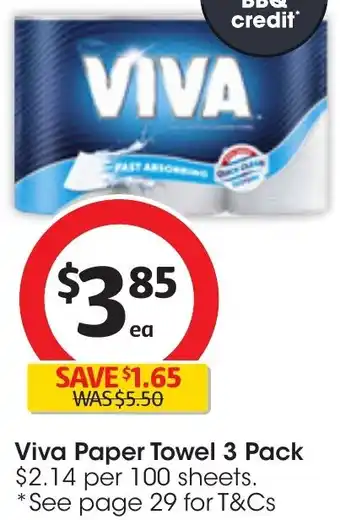 Coles Viva Paper Towel 3 Pack offer