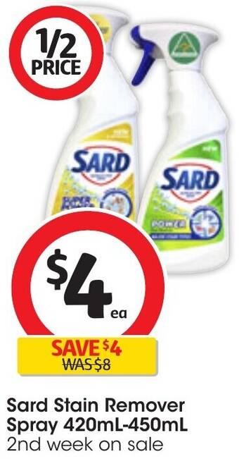 Coles Sard Stain Remover Spray 420mL-450mL offer
