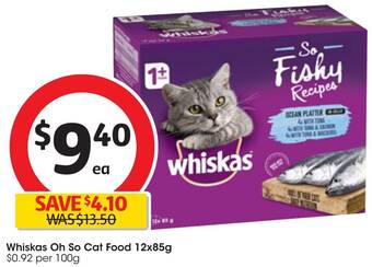 Coles Whiskas Oh So Cat Food 12x85g offer