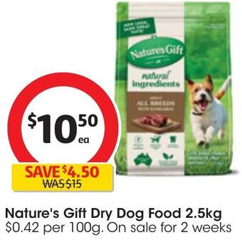 Coles Nature's Gift Dry Dog Food 2.5kg offer