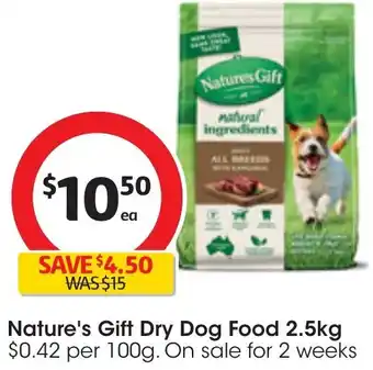 Coles Nature's Gift Dry Dog Food 2.5kg offer