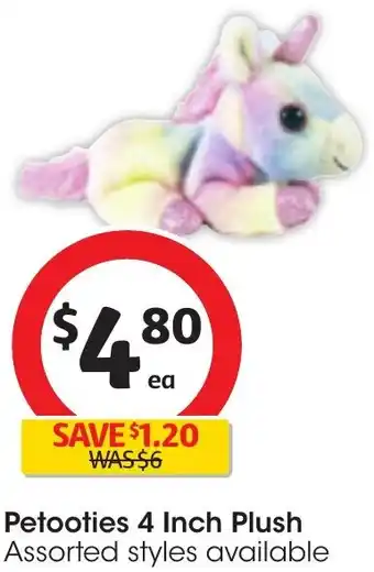 Coles Petooties 4 Inch Plush offer