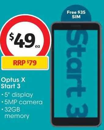 Coles Optus X Start 3 offer
