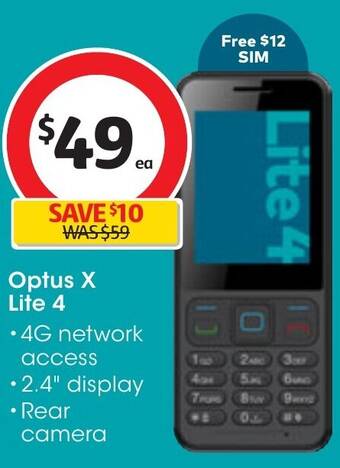 Coles Optus X Lite 4 offer