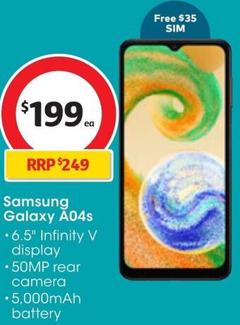 Coles Samsung Galaxy A04s offer