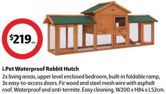 Coles i.Pet Waterproof Rabbit Hutch offer