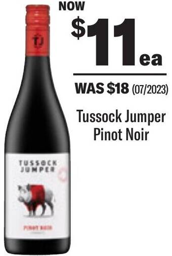 Coles Tussock Jumper Pinot Noir offer
