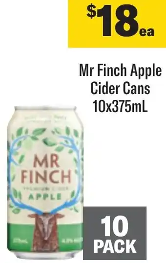Coles Mr Finch Apple Cider Cans 10x375mL offer