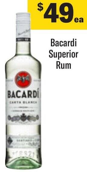 Coles Bacardi Superior Rum offer