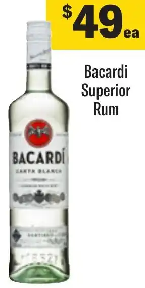Coles Bacardi Superior Rum offer