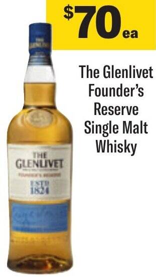 Coles The Glenlivet Founder's Reserve Single Malt Whisky offer
