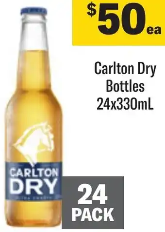 Coles Carlton Dry Bottles 24x330mL offer
