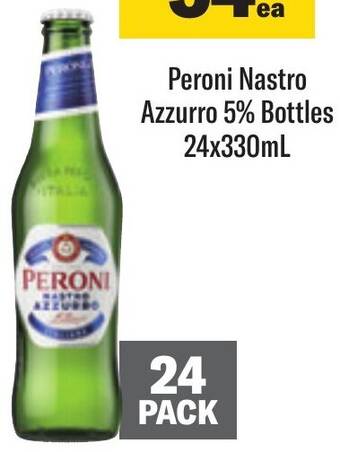 Coles Peroni Nastro Azzurro 5% Bottles 24x330mL offer
