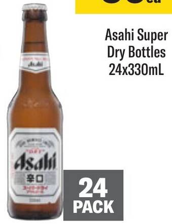 Coles Asahi Super Dry Bottles 24x330mL offer