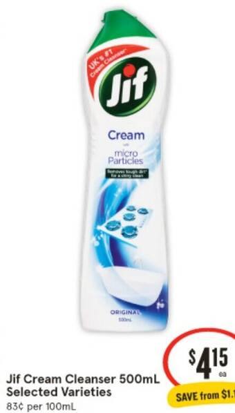 IGA Jif Cream Cleanser 500mL offer