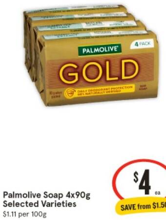 IGA Palmolive Soap 4x90g offer