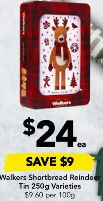 Walkers Shortbread Reindeer Tin 250g