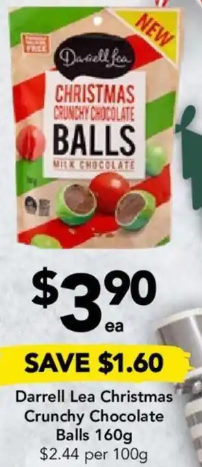 Darrell Lea Christmas Crunchy Chocolate Balls 160g