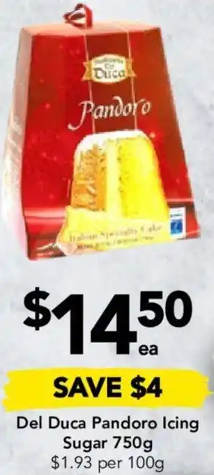Drakes Del Duca Pandoro Icing Sugar 750g offer