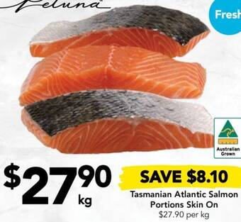 Drakes Tasmanian Atlantic Salmon Portions Skin On offer