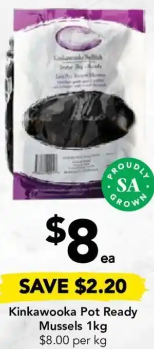Drakes Kinkawooka Pot Ready Mussels 1kg offer