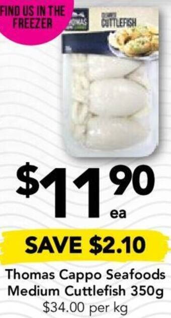 Drakes Thomas Cappo Seafoods Medium Cuttlefish 350g offer