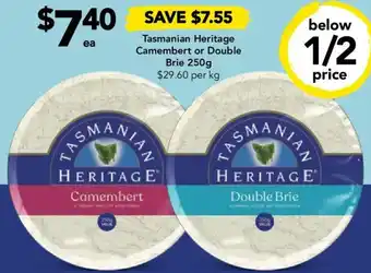 Tasmanian Heritage Camembert or Double Brie 250g