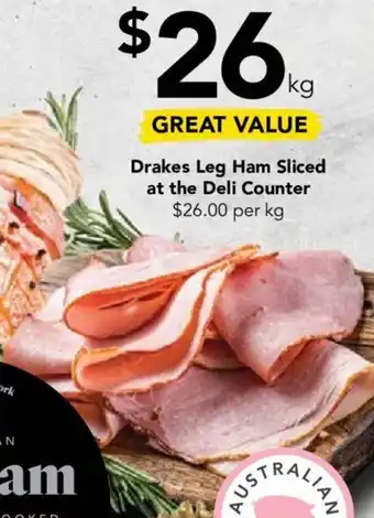 Drakes Drakes Leg Ham Sliced at the Deli Counter offer