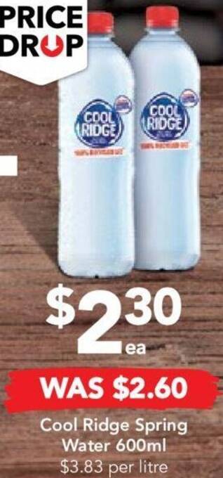 Drakes Cool Ridge Spring Water 600ml offer