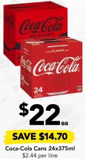 Drakes Coca-Cola Cans 24x375ml offer