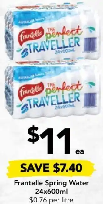 Drakes Frantelle Spring Water 24x600ml offer