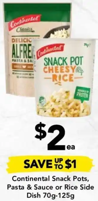 Drakes Continental Snack Pots, Pasta & Sauce or Rice Side Dish 70g-125g offer