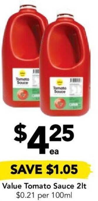 Drakes Value Tomato Sauce 2lt offer