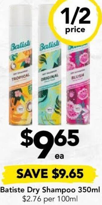Drakes Batiste Dry Shampoo 350ml offer