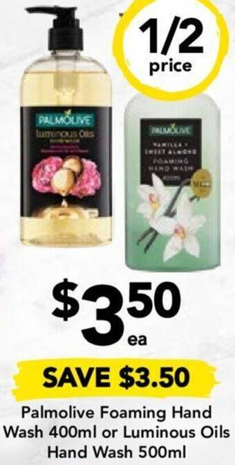 Drakes Palmolive Foaming Hand Wash 400ml or Luminous Oils Hand Wash 500ml offer