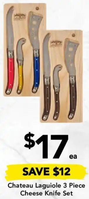 Drakes Chateau Laguiole 3 Piece Cheese Knife Set offer