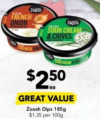 Drakes Zoosh Dips 185g offer