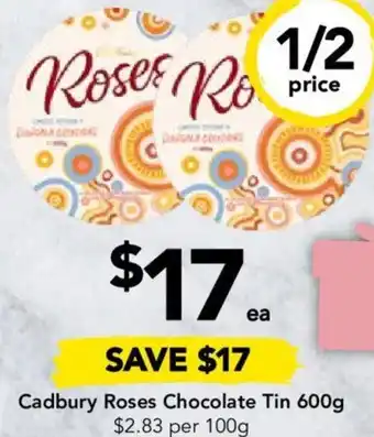 Drakes Cadbury Roses Chocolate Tin 600g offer