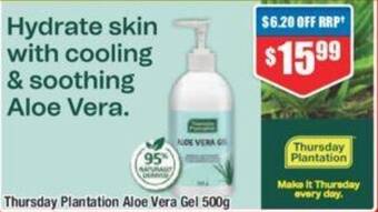 Chemist Warehouse Thursday Plantation Aloe Vera Gel 500g offer