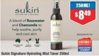 Chemist Warehouse Sukin Signature Hydrating Mist Toner 250ml offer