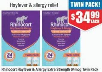 Chemist Warehouse Rhinocort Hayfever & Allergy Extra Strength 64mcg Twin Pack offer