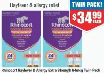 Chemist Warehouse Rhinocort Hayfever & Allergy Extra Strength 64mcg Twin Pack offer