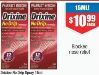 Chemist Warehouse Drixine No Drip Spray 15ml offer