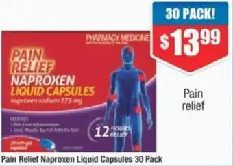 Pain Relief Naproxen Liquid Capsules 30 Pack