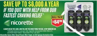 Chemist Warehouse Nicorette Quick Mist SmartTrack Mint Triple 3x150 Sprays offer