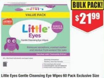 Chemist Warehouse Little Eyes Gentle Cleansing Eye Wipes 60 Pack offer
