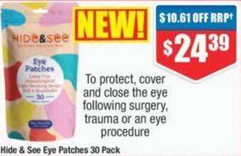 Chemist Warehouse Hide & See Eye Patches 30 Pack offer